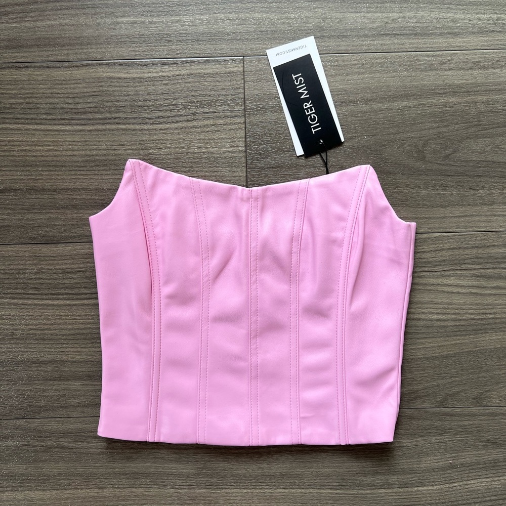 NWT Tiger Mist Strapless Corset Crop Top
